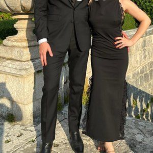 VAILLANT BARE BACK DRESS WITH LACE DETAIL